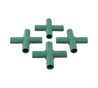 BlesConi 4pcs Plastic Structure Connectors Greenhouse Pole Joints for PVC Metal Pipes Garden Frame Building Cold Frames Staging Dark Green 16-17mm(D)