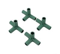 BlesConi 4pcs Plastic Structure Connectors Greenhouse Pole Joints for PVC Metal Pipes Garden Frame Building Cold Frames Staging Dark Green 16-17mm(B)