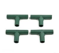 BlesConi 4pcs Plastic Structure Connectors Greenhouse Pole Joints for PVC Metal Pipes Garden Frame Building Cold Frames Staging Dark Green 16-17mm(E)