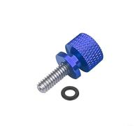 BlesConi 6mm CNC Motorcycle Seat Screws, Quick Release Knurled Bolts with Washers for Easy for ACCESS and Secure Fit(Blue)