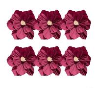 BlesConi 6pcs 3D Paper Flowers Artificial Handcrafted In Crepe Paper For Home, Wedding, Birthday, And Commercial Venue Decoration(Red wine)