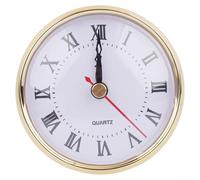 BlesConi 80mm Quartz Clock Insert Movement Replacement Roman or Arabic Numerals for DIY Crafting and Broken Clock Repair(Gold B)