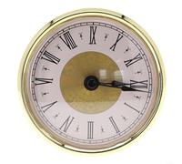 BlesConi 80mm Quartz Clock Insert Movement Replacement Roman or Arabic Numerals for DIY Crafting and Broken Clock Repair(Gold A)