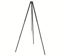 BlesConi Adjustable Height Camping Tripod Stand, Lightweight Aluminum Alloy Pot and Lantern Hanger for Outdoor Campfire Grill Picnic BBQ, Easy Setup Black