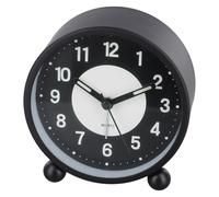 BlesConi Bedside Glow-in-the-Dark Alarm Clock with Silent Non-Ticking Movement and Luminous Dial, Battery Operated Metal Case, Black