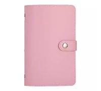 BlesConi Cash Savings Book with Money Clip PU Leather Small Account Organiser for Banknote Storage and Personal Finance (Pink)