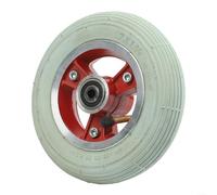 BlesConi Complete 7 Inch Front Wheel with 7x1 3/4 Gray Pneumatic Tire for Electric Wheelchair and Scooter Forks 8mm or 10mm Axle Size(red 8mm)