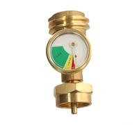 BlesConi European to for QCC1 Gas Adapter with Integrated Pressure Gauge, Brass Fitting for Camping and Home Use