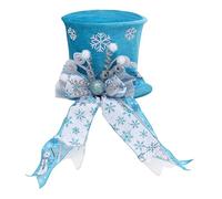 BlesConi Foldable Cloth Christmas Tree Hat with Candy Cane and Bow for Festive Holiday Decoration Pink Blue