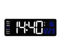 BlesConi for LED Digital Wall Clock 16 Inch Large Display with Temperature Date Day Alarm Function Remote Control Green