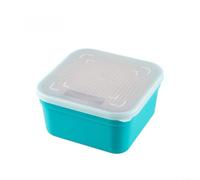 BlesConi for Live Bait Box with Inner Frame, Breathable Fishing Tackle Storage Container with Drain Basket and Bloodworm Compartment, Square Design for Cold Weather Use(L Size)