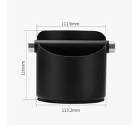 BlesConi for Stainless Steel Coffee Grounds Bucket, Thickened Coated Espresso Knock Box with Anti-Slip Base for Home Barista Use (Black)