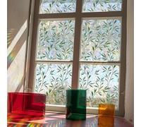 BlesConi Green Vines Leaves Window Privacy Film, Colourful Double Sided Static Cling Sticker for Glass Doors and for windows Home Office Use(40 * 200cm)