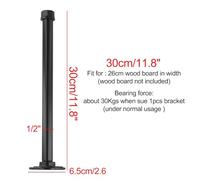 BlesConi Industrial Steampunk Iron Pipe Wall Shelf Bracket for Rustic Bookcases and Storage Display, Black