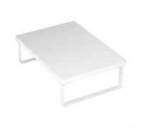 BlesConi Over Microwave Shelf Unit, Toaster/Printer Shelf, Air Fryer Stand, Metal Wood Bracket Induction Cooker Cover 40x30cm(White)