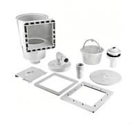 BlesConi Pool Skimmer with Floating for Leaf Collector and Wall-Mounted Filter Basket, Automatic for Surface Debris Cleaner for Above Ground and In-Ground Pools, White