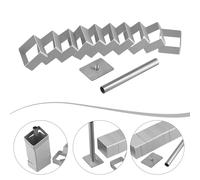 BlesConi Rectangle Stainless Steel and Aluminum Cake Cookie Biscuit Bread Cutter Molds with Stamp for Baking, Silver, 10pcs