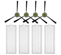 BlesConi Replacement Part for BG550 Pro Robot Vacuum Cleaner, 8-Piece Spare Filters and Side Brushes Kit, Plastic, White