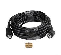 BlesConi Rubber Pressure Washer Extension Hose Compatible with for Karcher, M22 Fitting for Leak- Cleaning of Cars Patios Walls, Flexible High Performance Pipe 10m 15m(10m)
