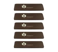 BlesConi Self-Adhesive Stair Treads 5-Pack Glow in the Dark Non-Slip Polyester Mats for Home Safety Dark Coffee (Five-Leaf Clover)