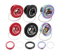 BlesConi Self-Extracting Crank Screw for ROTOR Aldhu Road Bike, 24/30mm Compatibility, Left and Right Marked Bolts with Washers(Rainbow Bolt L)