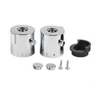 BlesConi Shower Temperature Control Handle Knob for Thermostatic Bath Mixer, Chrome Plastic Handle with Stop Ring and Grub Screw, 1 Pair