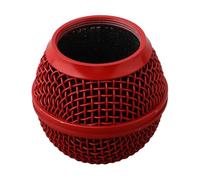 BlesConi Steel Replacement Mesh Head Beta58A Microphone, 4-Pack with Built-in Foam Windscreen, Compatible with Beta 58/58A/87A/PG58(Red)