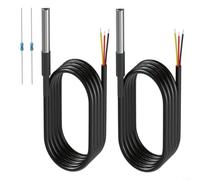 BlesConi Waterproof Temperature Sensor Probe 2-Pack, Rust-Resistant Stainless Steel, 55C-125C for DIY Projects