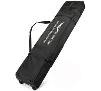BlesMaller 170 cm Snowboard Bag with Wheels Padded Length Adjustable Air Travel Ski Bag for Ski Boots Equipment