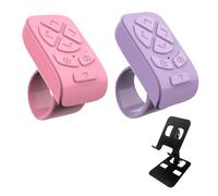 BLESO - Bluetooth Scrolling Ring Remote for TikTok,Kindle,ins Short Video& More - Page Turner & Phone Scroller for iPhone, iPad, Android - Fingertip Wireless Remote Control (P+PP-Black Bracket)