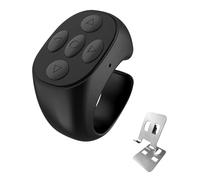 BLESO - Scrolling Ring Remote for TikTok, Kindle, YouTube & Instagram - Bluetooth Finger Scroller for iPhone, Android - Page Turner Clicker & Fingertip Wireless Phone Control (B+Gray Bracket)