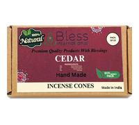 Bless International Cedar 100%-Natural-Incense-Cones Handmade-Hand-Dipped Organic-Chemicals-Free for-Purification-Relaxation-Positivity-Yoga-Meditation The-Best-scents (10 Count)