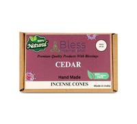 Bless International Cedar 100%-Natural-Incense-Cones Handmade-Hand-Dipped Organic-Chemicals-Free for-Purification-Relaxation-Positivity-Yoga-Meditation The-Best-scents (20 Count)