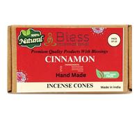 Bless International Cinnamon 100%-Natural-Incense-Cones Handmade-Hand-Dipped Organic-Chemicals-Free for-Purification-Relaxation-Positivity-Yoga-Meditation The-Best-scents (10 Count)