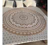 Bless International Indian Traditional Mandala Hippie Wall Hanging, Cotton Tapestry Ombre Bohemian Bedspread (Queen (84x90 Inches)(215x230 Cm), Golden Omra)