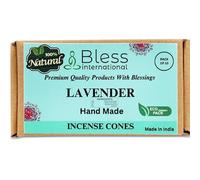 Bless International Lavender 100%-Natural-Incense-Cones Handmade-Hand-Dipped Organic-Chemicals-Free for-Purification-Relaxation-Positivity-Yoga-Meditation The-Best-scents (10 Count)