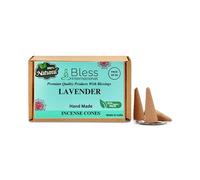 Bless International Lavender 100%-Natural-Incense-Cones Handmade-Hand-Dipped Organic-Chemicals-Free for-Purification-Relaxation-Positivity-Yoga-Meditation The-Best-scents (20 Count)