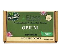 Bless International Opium 100%-Natural-Incense-Cones Handmade-Hand-Dipped Organic-Chemicals-Free for-Purification-Relaxation-Positivity-Yoga-Meditation The-Best-scents (20 Count)