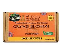 Bless International Orange-Blossom 100%-Natural-Incense-Cones Handmade-Hand-Dipped Organic-Chemicals-Free for-Purification-Relaxation-Positivity-Yoga-Meditation The-Best-scents (10 Count)