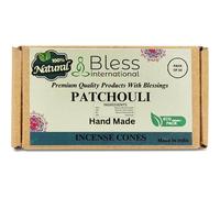 Bless International Patchouli 100%-Natural-Incense-Cones Handmade-Hand-Dipped Organic-Chemicals-Free for-Purification-Relaxation-Positivity-Yoga-Meditation The-Best-scents (10 Count)