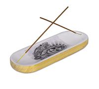 Bless-International Traditional-Handmade-Tray-Burner Wooden-Trat-Incense-Stick-Holder Ash-Catcher-Stand For-Aromatherapy-Meditation-Yoga (Angel Girl, 11x4x1.22 Inches)