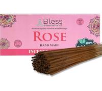 Bless-Rose-Incense-Sticks 100%-Natural-Handmade-Hand-Dipped-Incense-Sticks Organic-Chemicals-Free For-Purification-Relaxation-Positivity-Yoga-Meditation The-Best-Woods-Scent (100 Sticks (150GM))