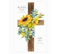 Bless the Lord Floral Cross Design Notebook: 100 Lined Pages | Sketchbook Diary Notes, Size 8.5 x 11 Inches