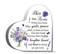 Bless This Home Within This House May God's Peace Abide To Bless All Those Who Step Inside And May Desk Decor Acrylic Hearts Plaques Decoration 4x4 In