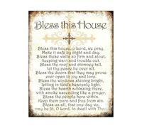 Bless This House Wall Art, Christian Prayer Print for Home Kitchen & Office Decor, Inspirational Sign for Faith Family & Love(Unframed,08x12inch(20x30cm))