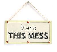 Bless This Mess Hanging Sign, Family Home Decor