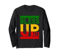Bless Up Rasta Reggae Lion Jamaica Rastafari Roots Jamaican Long Sleeve T-Shirt