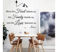Bless Us Food Kitchen Restaurant Wall Sticker Meal Prayer Wall Sticker Religious Restaurant Sticker 80X50Cm
