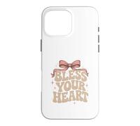 Bless Your Heart Leopard Pink Bow Case for iPhone 16 Pro Max