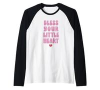 Bless Your Little Heart, Southern Saying Typography Raglan Baseball Tee